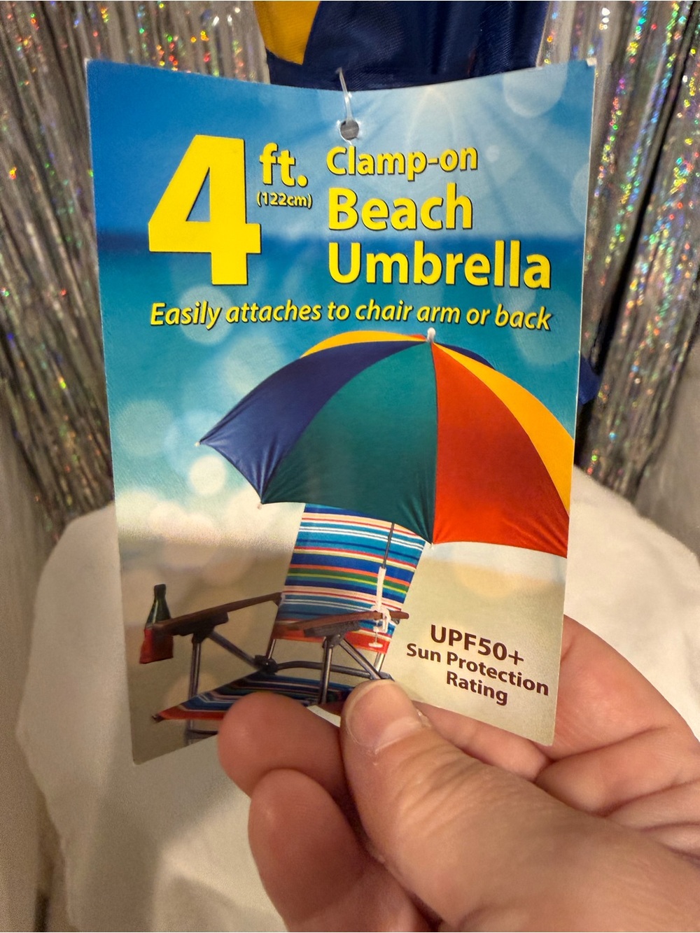 Colorful Striped Outdoor Umbrella - Multicolor - Picture 2 of 8